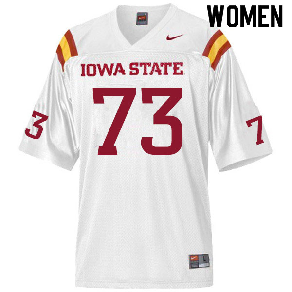 Women #73 Brady Petersen Iowa State Cyclones College Football Jerseys Sale-White - Click Image to Close